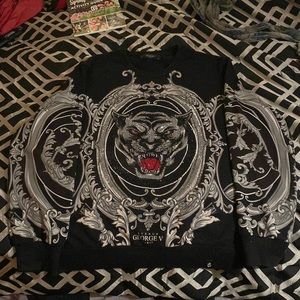 Black White & Red sweater / Crew neck Red Black Pants